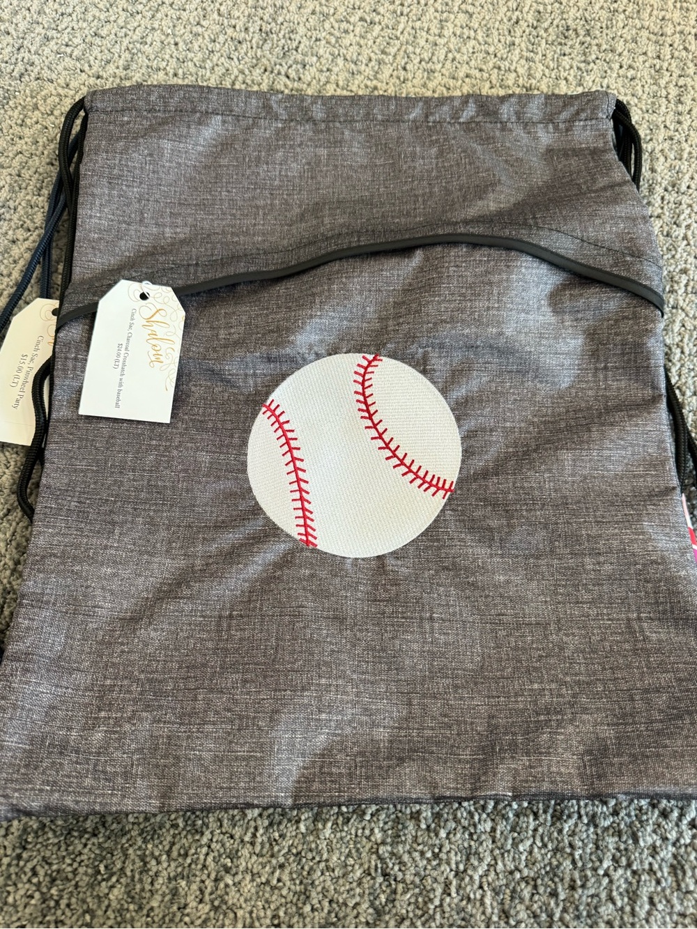 Great gift! thirty-one cinch sack with embroidered baseball
